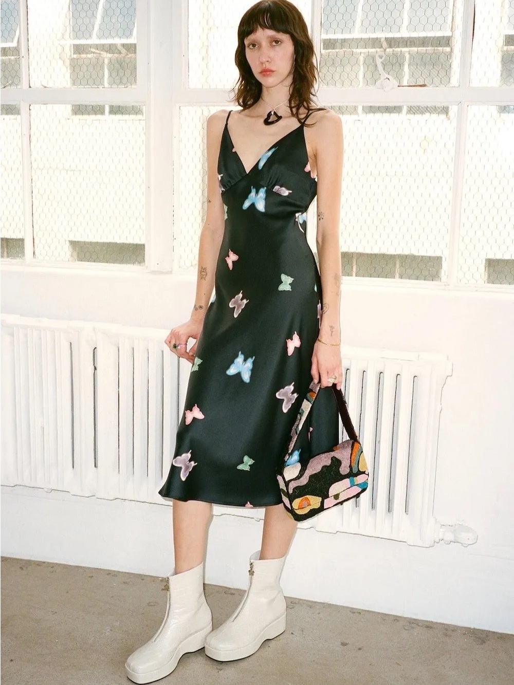 Lisa Says Gah Christy Slip Dress in Mariposa Black